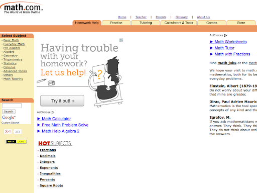 Math website học môn SAT online