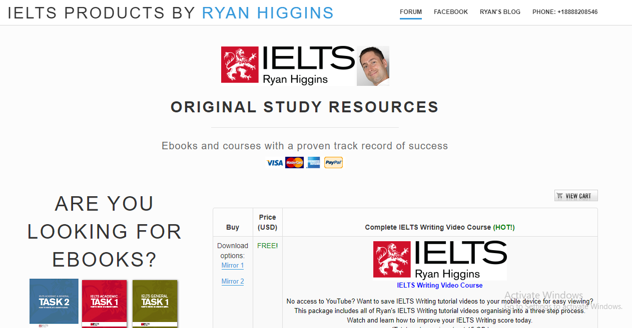 web luyện thi IELTS EnglishRyan