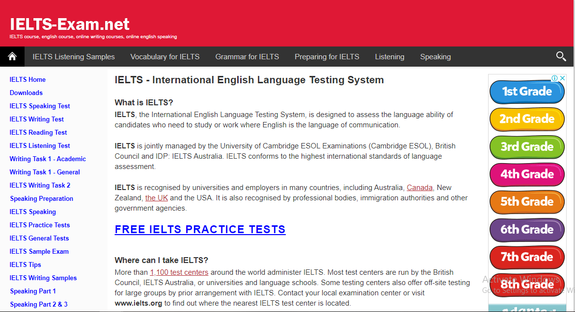 trang web luyện thi IELTS IELTS Exam